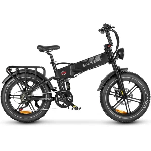 SAMEBIKE rs a02 plus folding fat ebike black side view